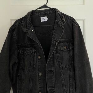 Princess Polly Black Faded Oversized Jean Jacket Size XS/S